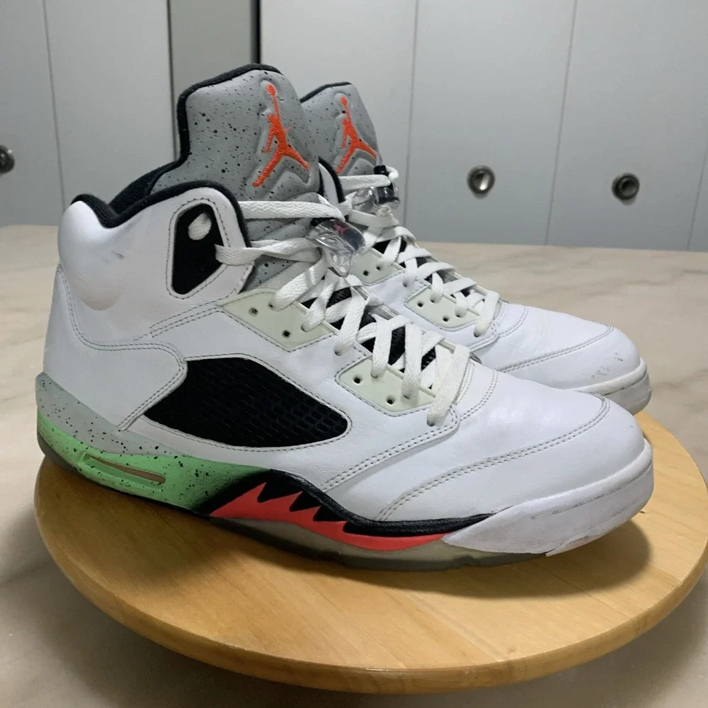 Nike Air Jordan 5 Retro Pro Stars Size 14 White Poison Green 136027-115 No Box